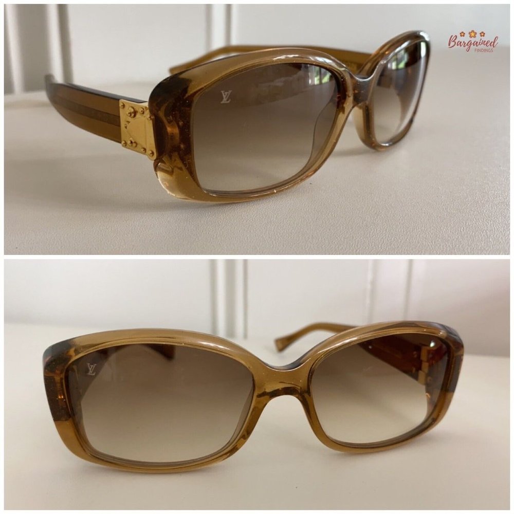 Authentic LOUIS VUITTON Gold Speckling Acetate Frame Soupcon Sunglasses - Z0003W - Picture 11 of 12